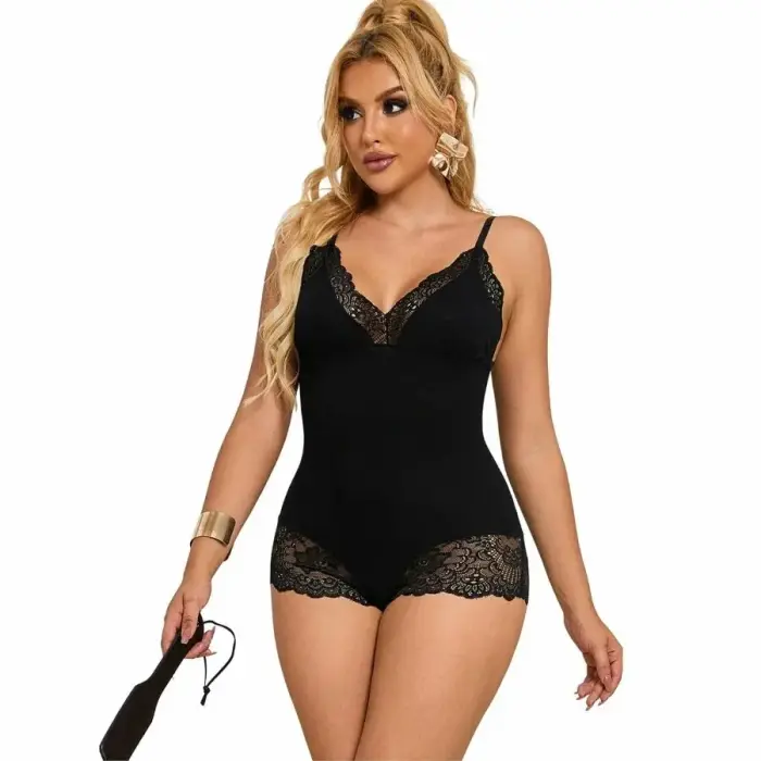 Subblime Black Floral Lace Teddy – L/XL