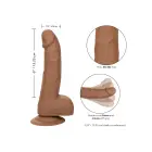 CalExotics Realistic Textured Dildo with Balls and Suction Cup – 15 cm (6″) – Brown — Photo 4