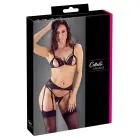 Cottelli Collection mežģīņu zeķturu komplekts XL – trīsdaļīgs ziedu apakšveļas komplekts — Foto 1