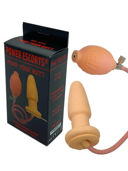 Pump Your Butt pripučiamas dildo – 10 cm (3.9″) – kūno spalva