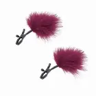 S&M Enchanted regulējamas krūšu galu skavas ar spalvām – melna un sudraba, 6 cm — Foto 1