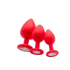 Diamond-shaped Butt Plug – M – Red — Photo 2