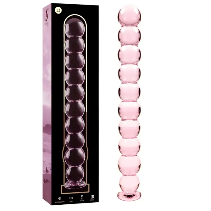 Ibiza Nebula Series Model 22 stikla dildo – 21.5 cm (8.5″) – rozā
