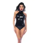 Gloss Black Lace-up Halter Bodysuit – XL — Photo 3