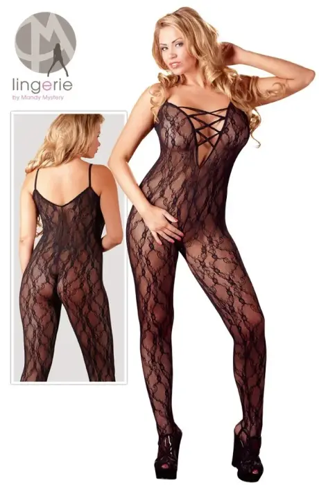 Tīkliņa catsuit – melns – 2XL/3XL Foto 7
