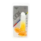 Kiotos Cox krāsains dildo ar piesūcekni – 18 cm (7″) – caurspīdīgi dzeltens — Foto 8