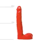 All Red realistiškas dildo su tekstūra – 20 cm (8″) — Nuotrauka 1