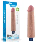 Real Softee uzlādējams vibrējošs dildo – 23 cm (9″) – Miesas krāsa Foto 1