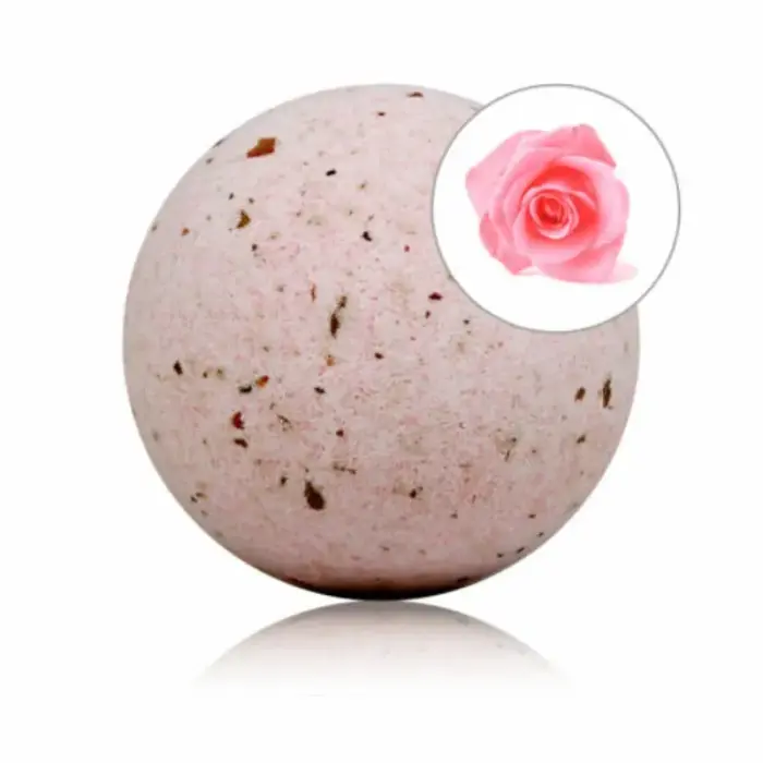 TALOKA Rose Bath Bomb with Natural Petals and Sweet Floral Scent – 140 g
