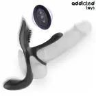 Addicted Toys Double Ring System with Multi-Zone Vibrating Stimulator – Black — Photo 2