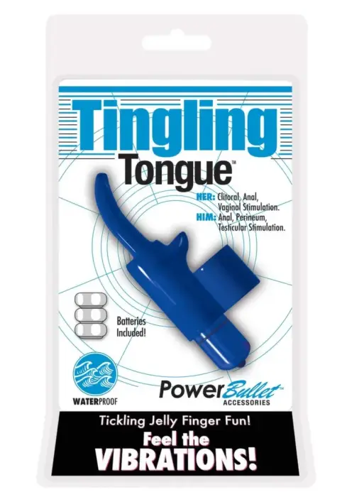 Мини-вибратор для пальца PowerBullet Tingling Tongue – 8.5 см (3.3″) – синий