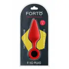 FORTO F-10 silikona anālais spraudnis Large Red ar izvelkamu gredzenu – 12.7 cm – Sarkans — Foto 1