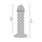 Vibrating Textured Anal Plug with Suction Cup – 11 cm – Black — Photo 4