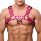Red Leather Bulldog Leather Harness L/XL Pink — Photo 1