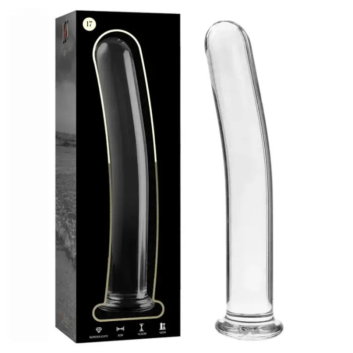 Ibiza Nebula Series Model 17 stikla dildo – 18.5 cm (7.3″) – Caurspīdīgs