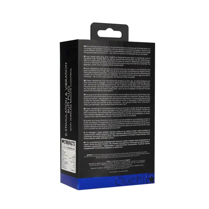E-stim vibrējošs anālais spraudnis – melns Foto 2