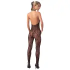 Melns tīkliņa catsuit ar kakla siksniņām un atvērtu starpkāju – L/XL Foto 3