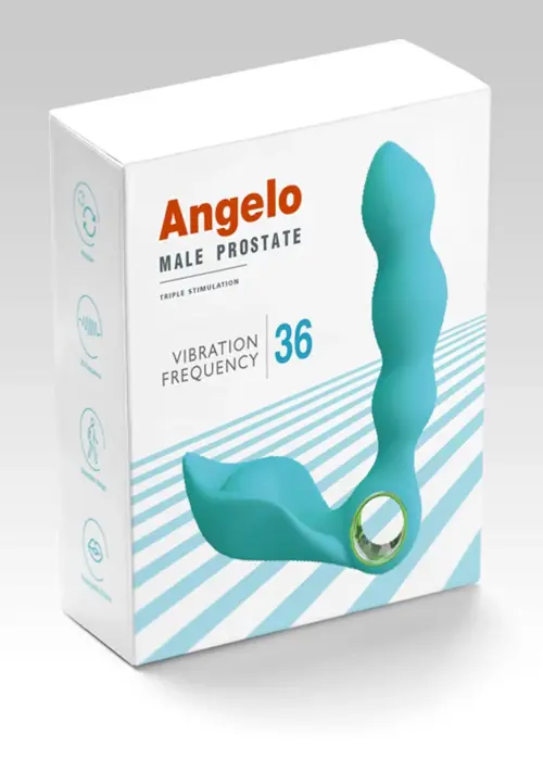 Stymulator-Angelo meeste prostata kolmekordse stimulatsiooni dildo – 15 cm – Sinine Photo