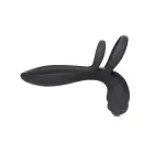 Silicone Vibrating Penis Sleeve with Remote Control – Black — Photo 3