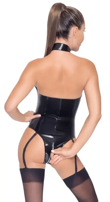 Black Level виниловое боди с пряжками и бретелями на шее – XL Фото num