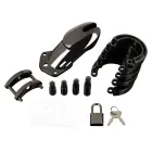 Blueline Acrylic Black See-Thru Male Chastity System with Lock — Photo 4
