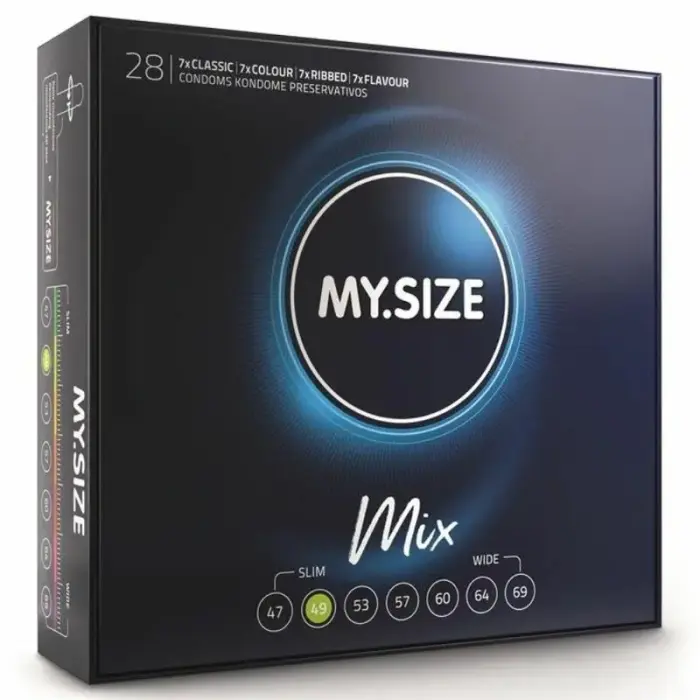 MY.SIZE MIX kondoomide komplekt – 49 mm – 28 tk