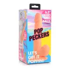 POP dildo su sėklidėmis – 16.5 cm (6.5″) – rožinis — Nuotrauka 1