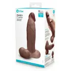 b-Vibe SlipSkin 9" Girthy – survele reageerivast silikoonist iminapaga dildo – Värv: pruun – 22,9 cm — Foto 1