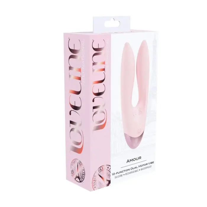 Amour divu motoru vibrators – rozā Foto 2
