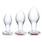 Glas Heart Jewel – südamekiviga klaasist anaalkorkide komplekt – 3 tk — Foto 1