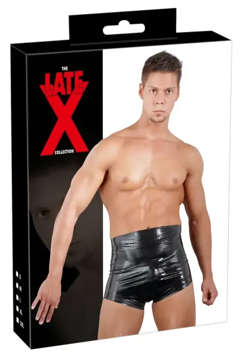 Latex Diaper Briefs with Embossed Grooves – Black – L