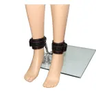 Bondage Fetish Pleasure Ankle Cuffs – мягкие наручники на лодыжки из искусственной кожи с D-кольцами — Фото 9