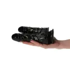 Caino e Abele Double Dildo with Suction Cup – 15.5 cm (6.1″) – Black — Photo 4