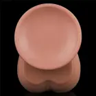 LoveToy King Sized Sliding Skin Dual Layer Dong – realistiškas dildo – TPE – kūno spalvos – 29,2 cm — Nuotrauka 8