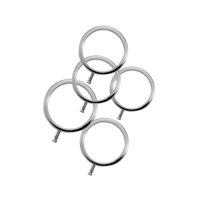 Solid Metal Cock Ring Set - 5 Sizes