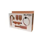 Blaze Elite BDSM komplekts – vegāniska āda – konjaka krāsā – 5 gab. — Foto 1