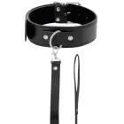 Darkness Collar Model 8435565904135 with Leather Chain – Adjustable, Padded, Black — Photo 2