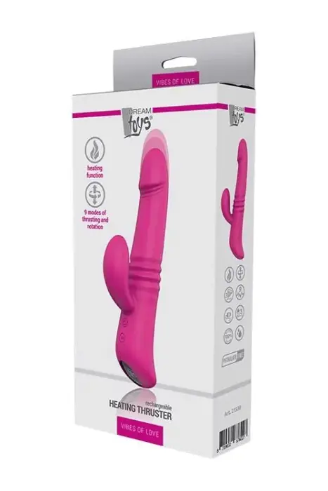 VIBES OF LOVE sildošais vibrators ar kustību – 18 cm (7″) – rozā