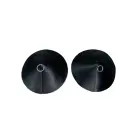 Kinky Diva PU ādas imitācijas krūšu uzlikas ar gredzenu – sudraba – One size Foto 1