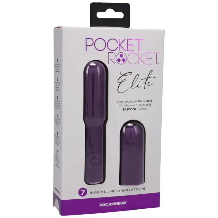 Elite мини-вибратор со сменной насадкой – 10 cm (4″) – фиолетовый