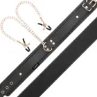 Coquette Chic Desire Vegan Leather Collar with Adjustable Chain Clips – Black — Photo 8
