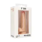 Realistlik dildo munanditega – 20 cm (8″) – Nahavärv — Foto 1