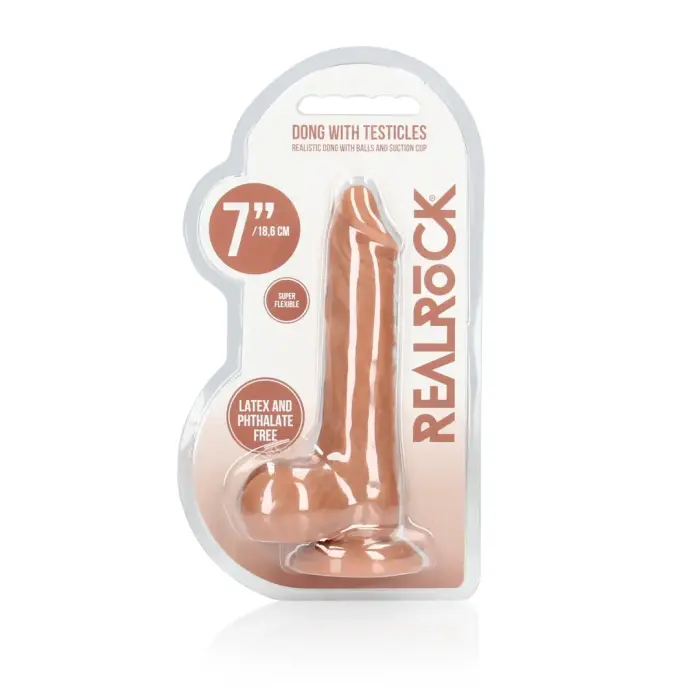 Realistic Dildo with Balls and Suction Cup – 17 cm (7″) – Skin