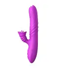 Angelia vibrators ar kustību, rotējošu mēli un pulsa viļņu stimulatoru – 20 vibrācijas – violets Foto 1