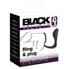 Black Velvets erekcijas gredzens un anālais spraudnis – 10 cm – Melns — Foto 1