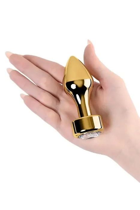 Zelta lodes formas dildo – 7 cm (2.75″) – Caurspīdīgs Foto 6