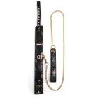 GEISHA Floral Jacquard Vegan Leather Collar & Leash – Black — Photo 2