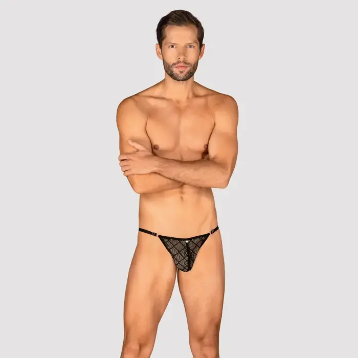 Obsessive Severio Mesh Thong – Black – S/L