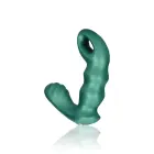 Teksturēts vibrējošs prostatas masieris ar tālvadības pulti – 12 cm (4.7″) – Metāliski zaļš — Foto 4