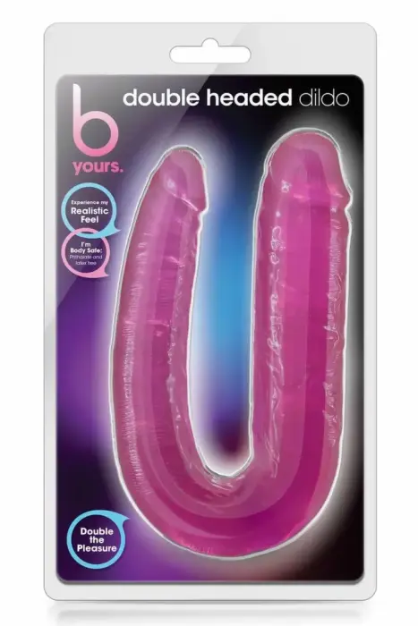 B Yours Double Headed Flexible Dildo – розовый – ПВХ, безопасный для тела – 45,7 см